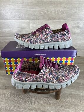 Zee Alexis Danielle Women’s Size 6.5 Purple & Pink Woven Slip On Comfort Shoes